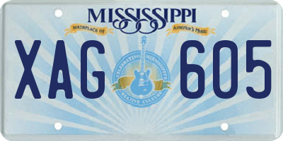 MS license plate XAG605