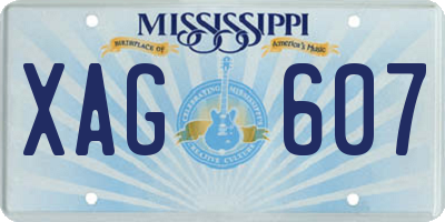 MS license plate XAG607