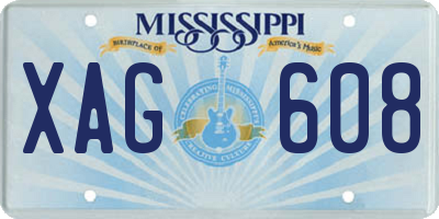 MS license plate XAG608