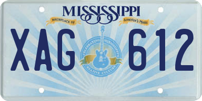 MS license plate XAG612