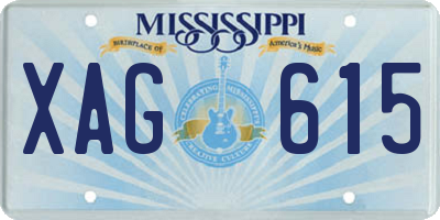 MS license plate XAG615