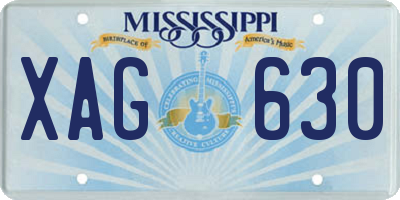 MS license plate XAG630