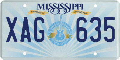 MS license plate XAG635