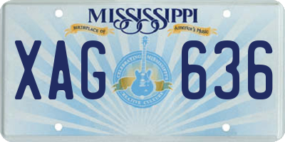 MS license plate XAG636