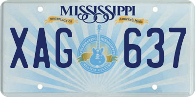 MS license plate XAG637