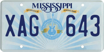 MS license plate XAG643
