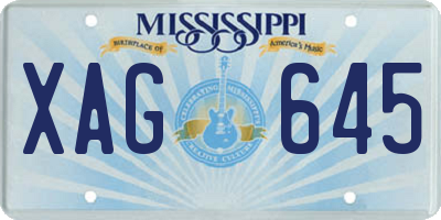 MS license plate XAG645