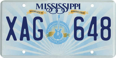 MS license plate XAG648