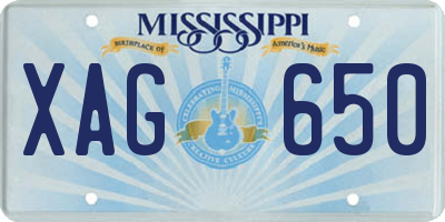 MS license plate XAG650