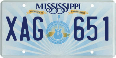 MS license plate XAG651
