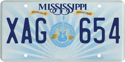 MS license plate XAG654