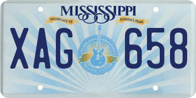 MS license plate XAG658