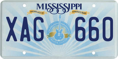 MS license plate XAG660