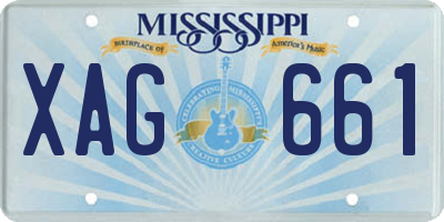 MS license plate XAG661