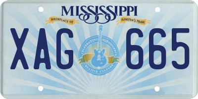 MS license plate XAG665