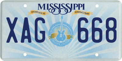 MS license plate XAG668