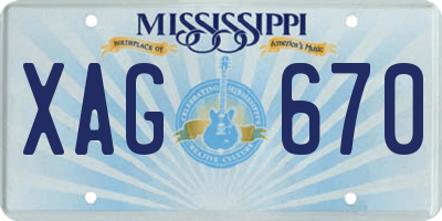 MS license plate XAG670