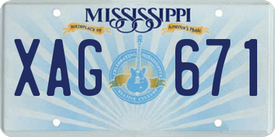 MS license plate XAG671