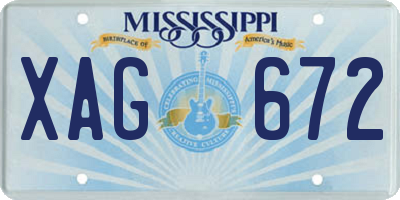 MS license plate XAG672
