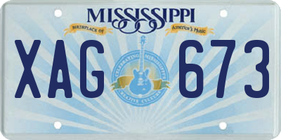 MS license plate XAG673