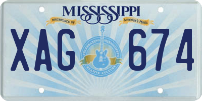 MS license plate XAG674