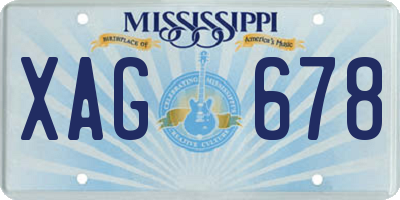 MS license plate XAG678