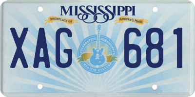 MS license plate XAG681