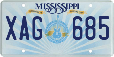 MS license plate XAG685
