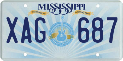 MS license plate XAG687