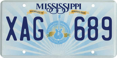 MS license plate XAG689