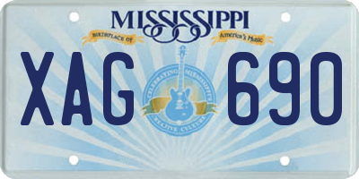 MS license plate XAG690