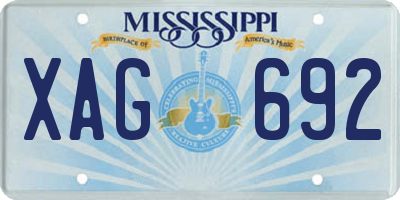 MS license plate XAG692