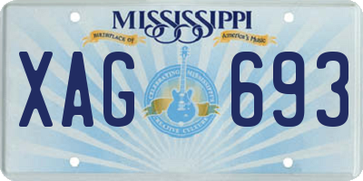 MS license plate XAG693