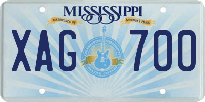MS license plate XAG700