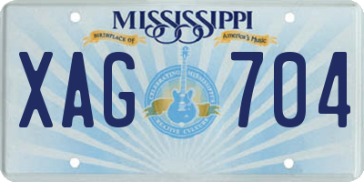 MS license plate XAG704