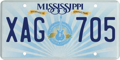 MS license plate XAG705