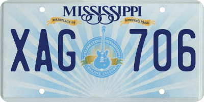 MS license plate XAG706