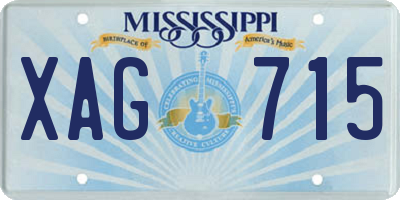 MS license plate XAG715