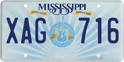 MS license plate XAG716