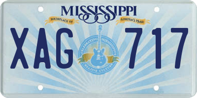 MS license plate XAG717