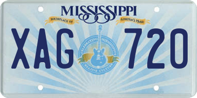 MS license plate XAG720