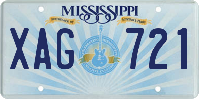 MS license plate XAG721