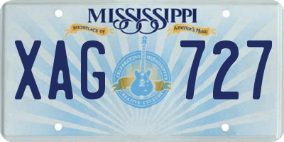 MS license plate XAG727