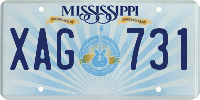 MS license plate XAG731