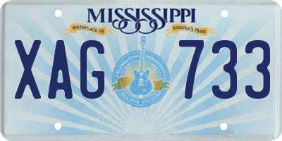 MS license plate XAG733