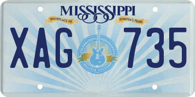 MS license plate XAG735