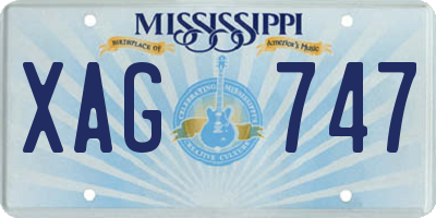 MS license plate XAG747