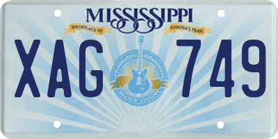 MS license plate XAG749