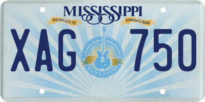 MS license plate XAG750