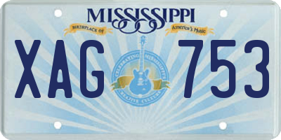 MS license plate XAG753